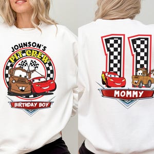 Custom Name Disney Cars Birthday Shirt, McQueen and Mater Birthday T-Shirt, Disney Birthday Boy Tee, Family Birthday Matching Sweatshirt image 5