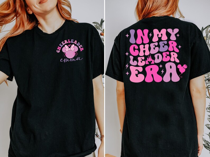 Sudadera de la era de las animadoras, sudadera con capucha del escuadrón de Minnie Mouse de Disney, camiseta de Disneyland 2026 imagen 5