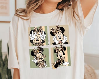 Disney Minnie Shirt, Leopard Minnie Bow T-Shirt, Disneyworld Mama T-Shirt, Disneyland Familienurlaub Sweatshirt