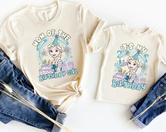 Camiseta "Es mi cumpleaños, Elsa", Camiseta personalizada de princesa Frozen para niña, Camiseta de cumpleaños a juego para la familia Disney, Camiseta para fiesta de cumpleaños en Disneyland