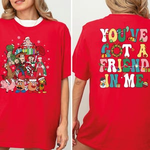 Toy Story Christmas Sweatshirt, Disney You've Got A Friend T-Shirt, Xmas Disneyland Holiday Lights Sweater, Woody & Buzz Xmas Hoodie image 4