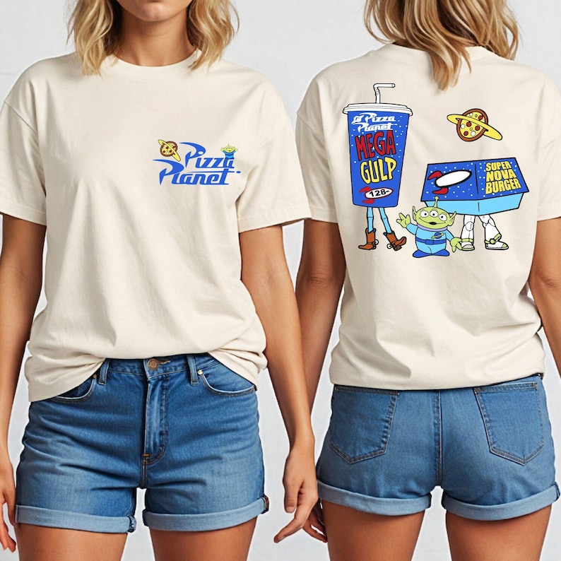 Chemise Toy Story Pizza Planet, t-shirt graphique Woody Buzz l'Éclair, t-shirt vacances Disneyland image 1