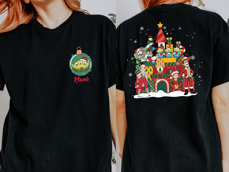 Christmas Toy Story Shirts, Disney Woody & Buzz Hoodie, Bo Peep And Jessie Tee, Family Holiday Gathering Sweatshirt image 5