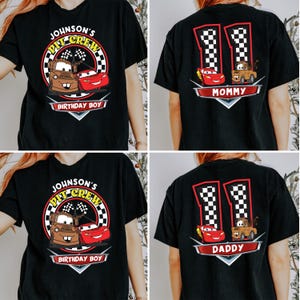 Custom Name Disney Cars Birthday Shirt, McQueen and Mater Birthday T-Shirt, Disney Birthday Boy Tee, Family Birthday Matching Sweatshirt image 2