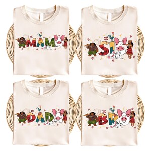 Camisetas familiares de Moana, camisetas a juego para mamá e hija, ropa para vacaciones en Disneyland. imagen 4