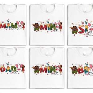 Camisetas familiares de Moana, camisetas a juego para mamá e hija, ropa para vacaciones en Disneyland. imagen 2