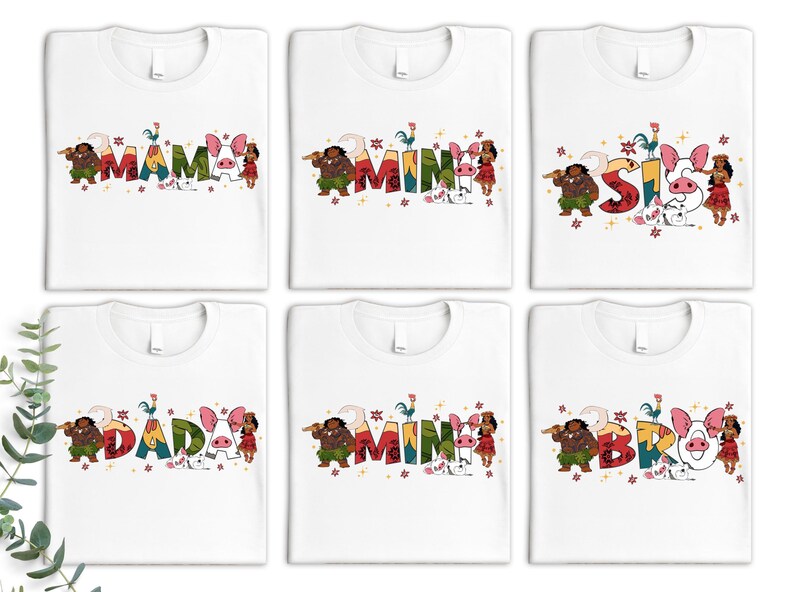 Camisetas familiares de Moana, camisetas a juego para mamá e hija, ropa para vacaciones en Disneyland. imagen 2