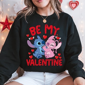 Disney Stitch & Angel Sweatshirt, Valentine's Day 2026 Shirt, Be Mine Love Hoodie, Disneyland Trip Tee image 5