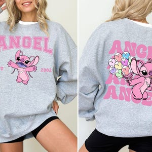 Camiseta de pareja de Disney Stitch y Ángel, camiseta para viaje de chicas, camiseta a juego para mejores amigas, camiseta para vacaciones familiares en Disneyland. imagen 5