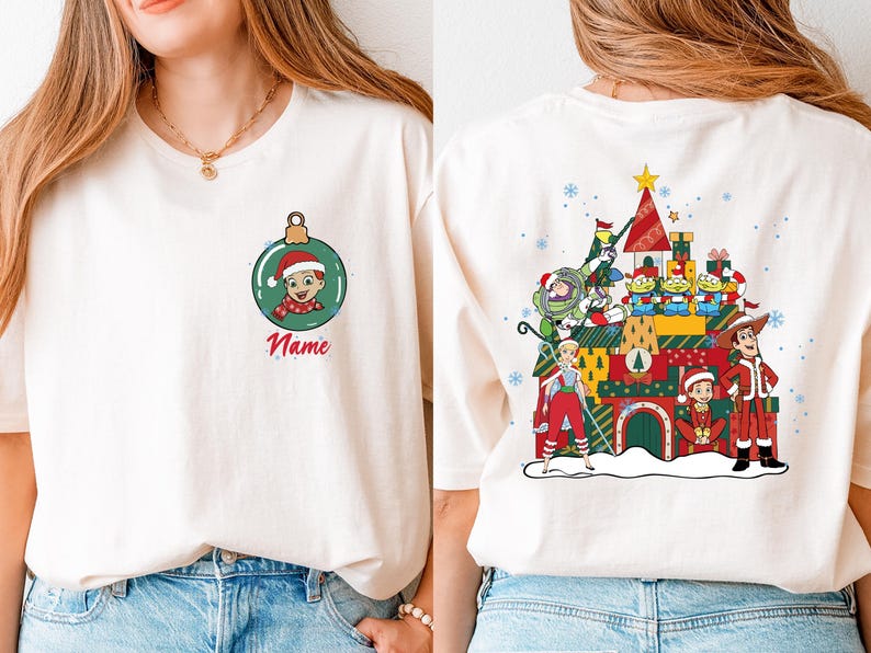Christmas Toy Story Shirts, Disney Woody & Buzz Hoodie, Bo Peep And Jessie Tee, Family Holiday Gathering Sweatshirt image 4
