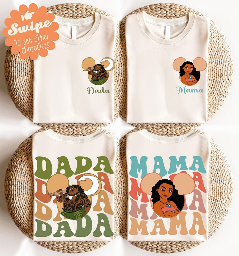 Moana Mama und Dada Passende Familien Shirts, Disneyland Urlaubsgruppe Sweatshirt Bild 1