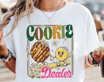 Retro Cookie Händler Shirt, Scout Mom Cookie Händler T-Shirt, Vintage Cookie Maker T-Shirt, Süßes Zitronen- und Keks-Sweat, Baker Squad Shirt
