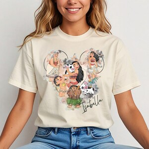 Princess Moana Characters T-Shirt, Disney Custom Moana & Maui Shirt, Disney Mickey Ears Hei Hei And Pua Hoodie, Disneyland Trip Sweatshirt 画像 1