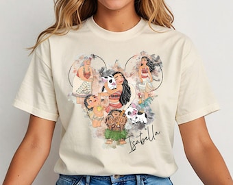 Prinzessin Moana Charaktere T-Shirt, Disney Custom Moana & Maui Shirt, Disney Mickey Ears Hei Hei und Pua Hoodie, Disneyland Trip Sweatshirt