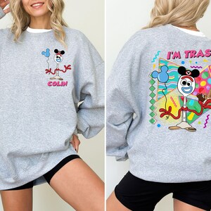 Camiseta de Toy Story de Disney, camiseta de Forky de Pixar, camiseta "Soy basura", camisetas "Tienes un amigo en mí", sudaderas para vacaciones familiares en Disneyland imagen 2