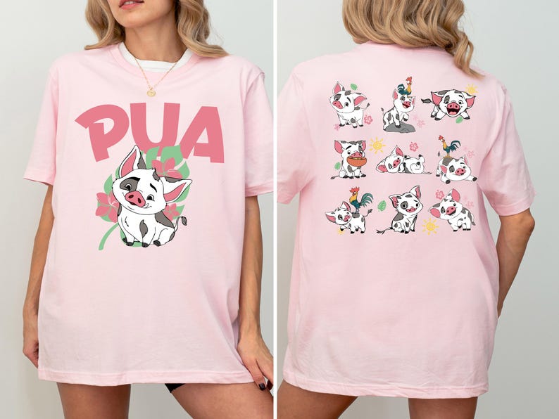 Disney Pua T-Shirt, Custom Pua and Hei Hei Shirt, Princess Moana Characters Tee, Moana Pua Shirt, Disneyland Family Vacation Sweatshirt image 3