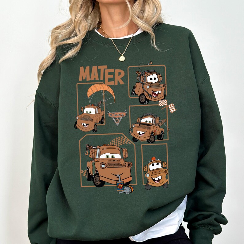 Camiseta Disney Tow Mater, camiseta Pixar Cars, camiseta familiar a juego de Cars, sudadera con capucha Disney para niños, sudadera de vacaciones familiares en Disneyland imagen 5