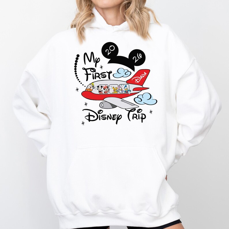 Disney Mickey & Friends Group Shirt, My First Trip To Disneyland Sweasthirt, Disneyworld Matching Family Tee, 2026 Trip Hoodie image 5