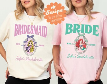 Prinzessin Braut und Brautjungfer Shirt, Disney Prinzessin Team Braut T-Shirt, Bachelorette Party Hoodie, Disneyland Hochzeitsfeier Sweatshirt