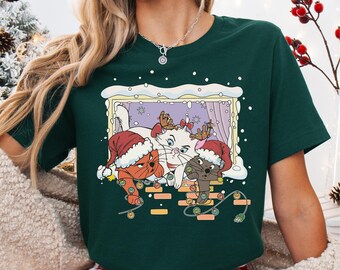 The Aristocats Christmas Shirt, Disney Xmas Cat Mama Sweatshirt, Marie Toulouse Berlioz Hoodie, Holiday Gathering T-shirt