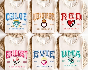 Disney Nachkommen T-Shirt, Disney Helden Shirt, Chloe & Bridget Shirt, Uma und Mal Hoodies, Disneyland Familien Urlaub Sweatshirt