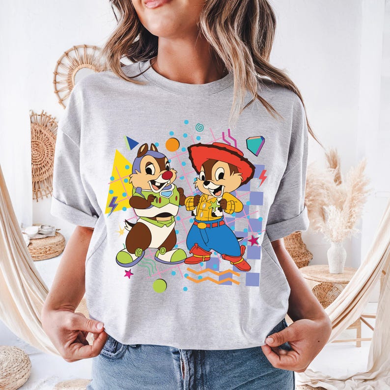 Disney Woody Chip & Buzz Dale-shirt, Chip n Dale Toy Story-T-shirt, Mickey and Friends-T-shirt, Disneyland-sweater familievakantie afbeelding 3