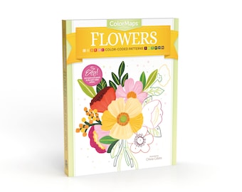ColorMaps Flowers: Color-Coded Patterns Adult Coloring Book, Gifts for Her