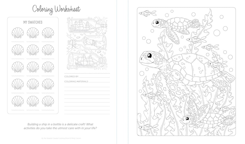 By the Seaside Coastal Coloring Book: 60 Patterns to Transport You to Your Happy Place image 8
