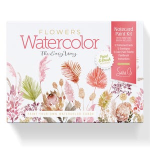 Watercolor the Easy Way Paint-Your-Own Watercolor Cards Flowers: Notecard Paint Kit with Paint and Brush Included