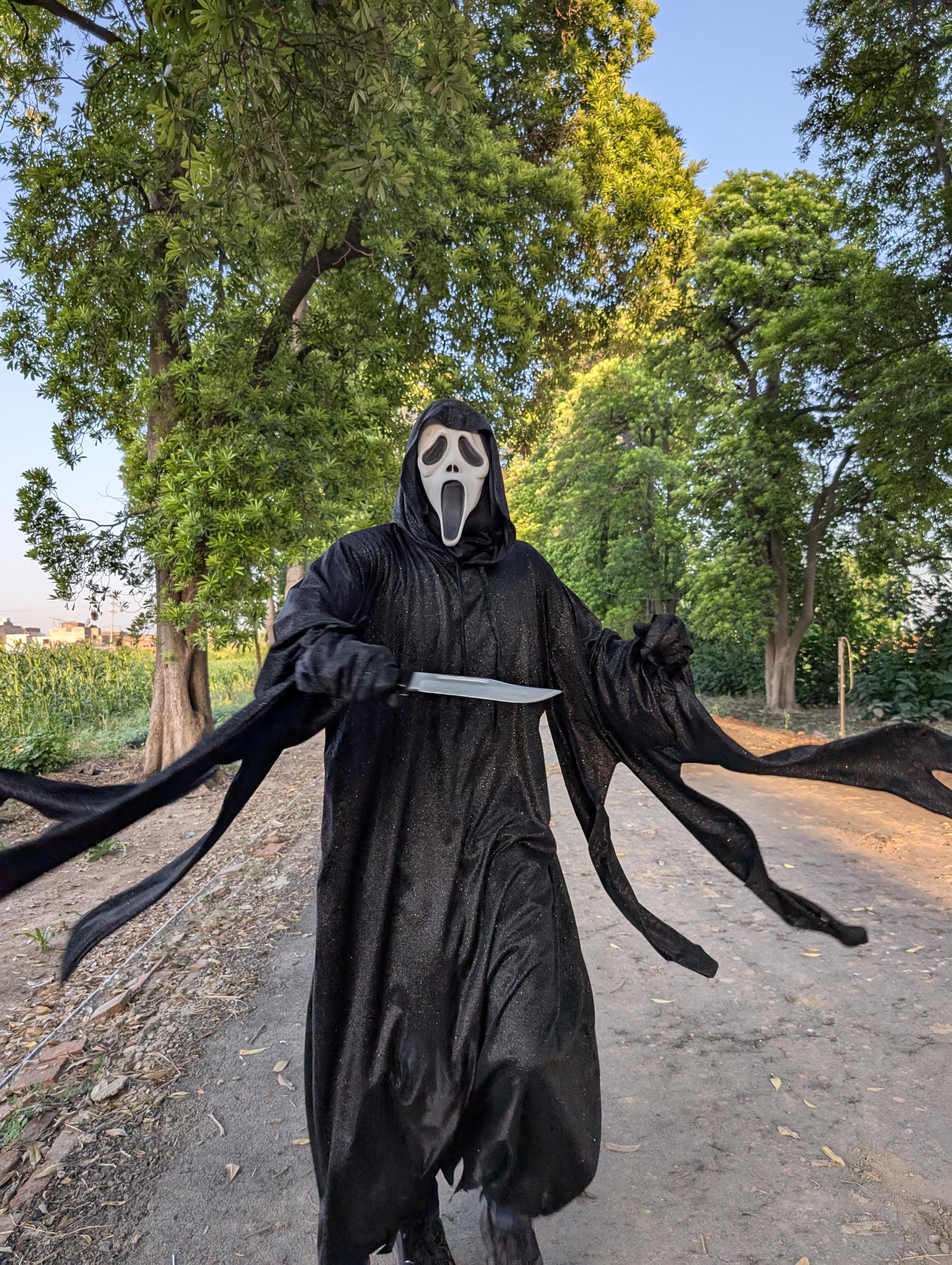 Sparkle Horror Robe Costume, Scary Mask Killer Outfit, Halloween Scary ...