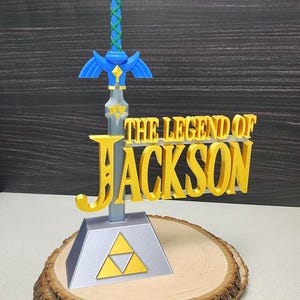 Zelda Master Sword Gift Set: Personalized BOTW Cake Topper