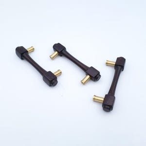 Vintage wood and brass handle | Beslag Design Joker | Sweden | Scandinavian cabinet pull