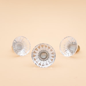 Vintage 1960s Swedish Glass Knobs | Transparent Lindshammar Glassic Glass Pulls | Perfect for Dressers, Cabinets, Wardrobes, Cupboards