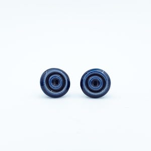 Tiradores MINI de cerámica vintage sueca Höganäs para armarios – años 60-70 / Tiradores de cerámica bicolor azul / Herrajes de estilo moderno de mediados de siglo