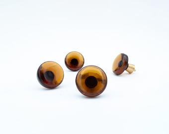 Vintage Handmade Brown Glass Drawer Pulls | Swedish Handles 60s 70s by Verrina | Knobs for Armoire, Commode, Meubles, Cassetti