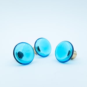 Vintage 1960s/70s Swedish Glass Knobs | Blue Verrina Hollow Glass Pulls | Perfect for Dressers, Cabinets & More