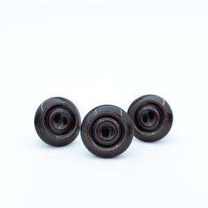 Vintage Swedish Höganäs Ceramics MINI Cabinet Knobs – 1960s–70s | Dark Brown Two-toned Ceramics Handles | Mid-Century Modern Hardware