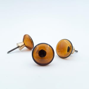 Vintage 1960s/70s Swedish Glass Knobs Deep Brown Verrina Hollow Glass Pulls