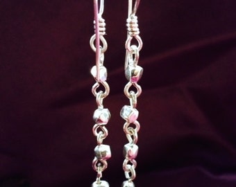 Diamond Cut Sterling silver Drop Earrings