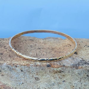 Petit Wide 14K Solid Gold Sweetheart Bangle Chisseko Special African Chic image 1