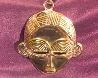 14 K Solid Gold African Glory Mask no 18 Authentic Chisseko Heirloom