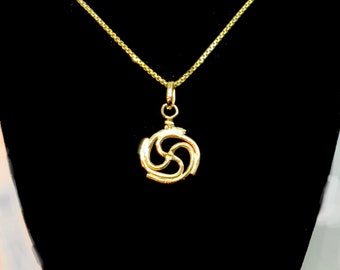 Custom Order for Sign in with Apple 14 K Solid Gold Universal Unity Pendant, Double Yin/Yang African symbol Total Love