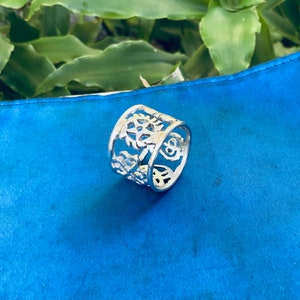 NEW Special Order for hneedip Sterling Silver Adinkra Ring African Designs Bands 4 Choice Symbols Wedding/Friending Bands image 1