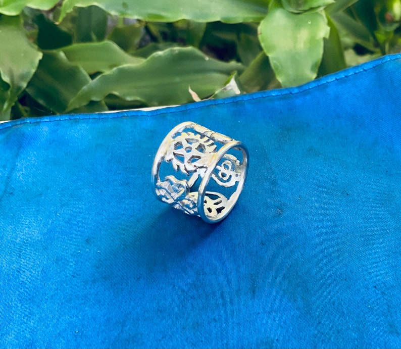 NEW Special Order for hneedip Sterling Silver Adinkra Ring African Designs Bands 4 Choice Symbols Wedding/Friending Bands image 1