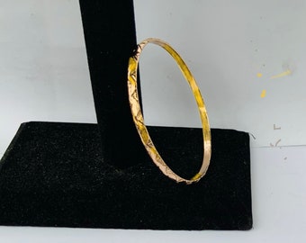 Custom Order for Liz Thompson 14K Solid Gold Wide Sweeheart Bangle High end African Chic