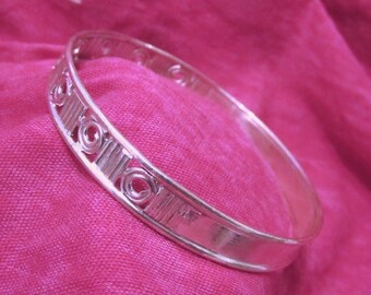 Bangle  no 3b Sterling Silver Swahili design