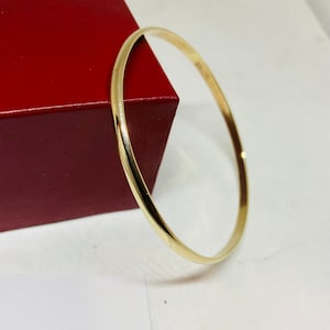 18K Solid Gold Bangle Plain Classic Bracelet