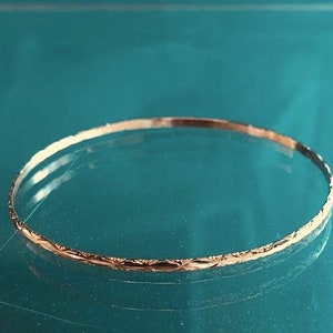SALE Chisseko Special 14K Solid Gold Sweetheart Bangle African Bracelet Ethnic High End Chic