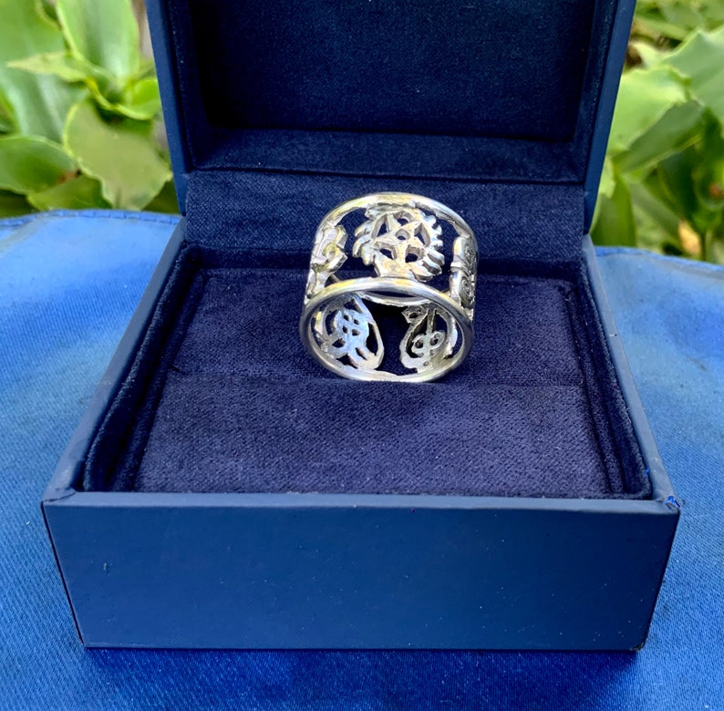 NEW Special Order for hneedip Sterling Silver Adinkra Ring African Designs Bands 4 Choice Symbols Wedding/Friending Bands image 3