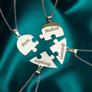 Heart Puzzle Name Necklace, Custom Heart Necklace, Pendant Necklace, Name Necklace, Heart Pendant, Love Pendants Gift, Gift For Him/Her.